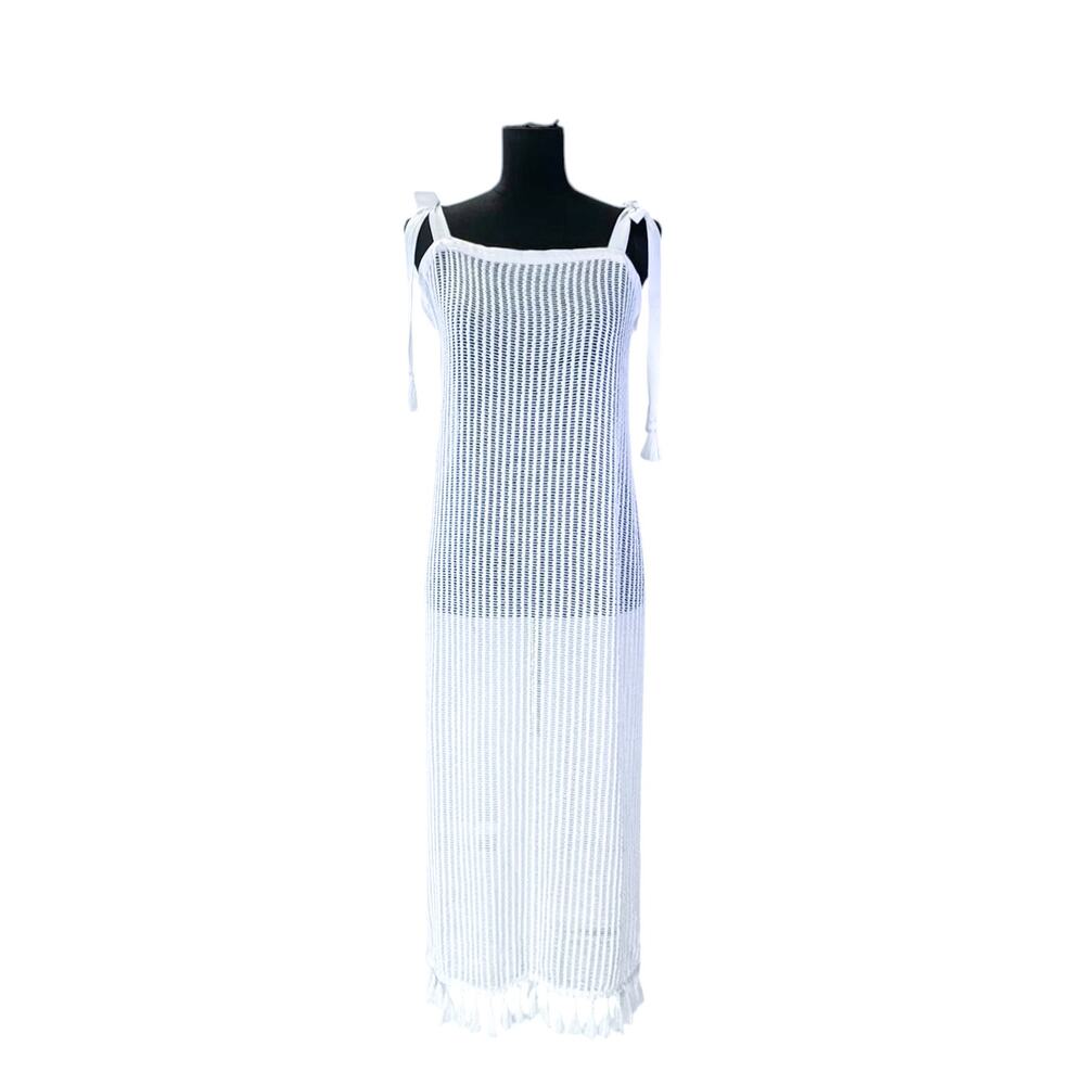 Time & Tru White Crochet Swim Cover Up Plus Size 1X